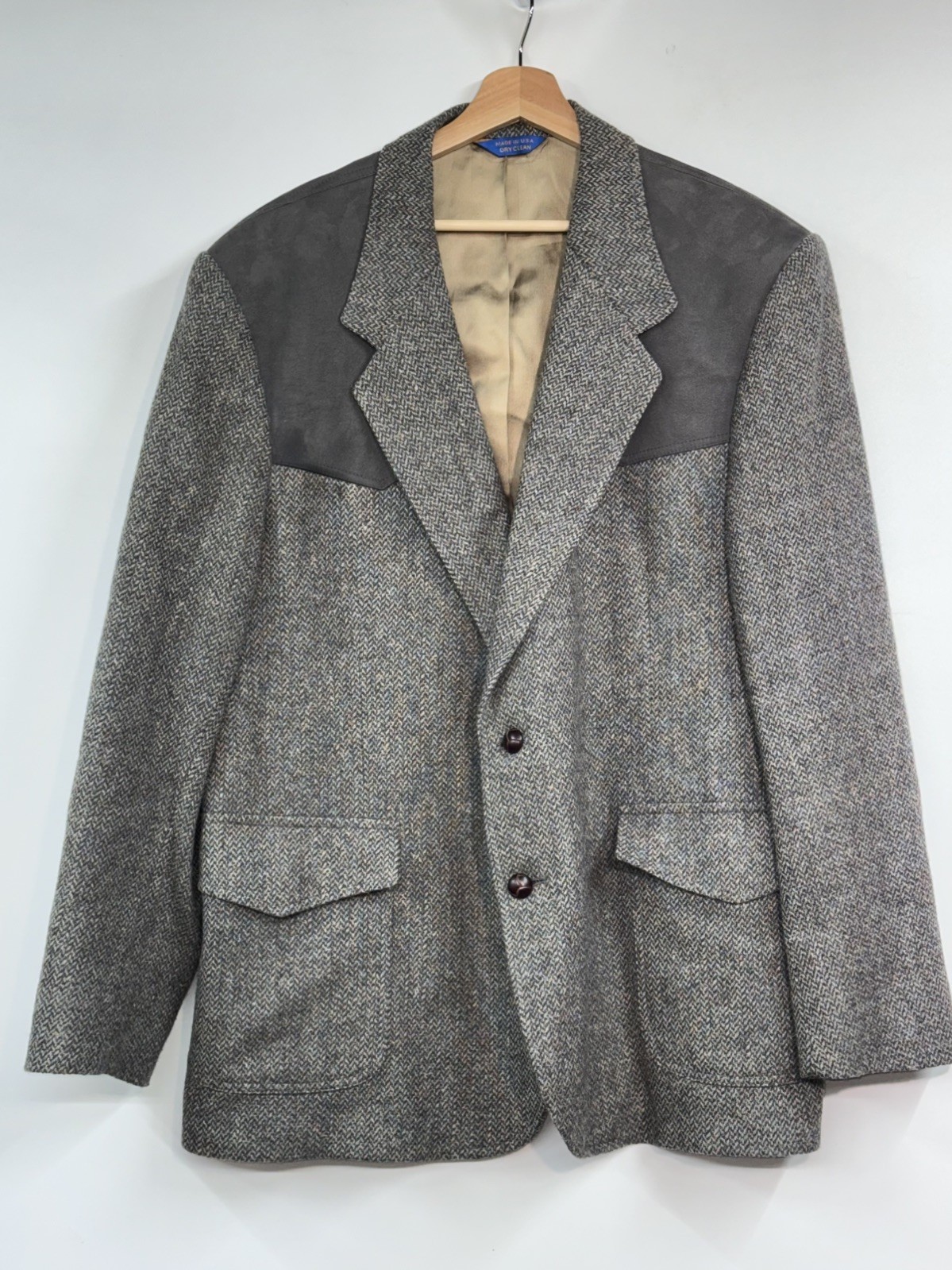 Pendleton Blazer Men's 50  gray Multi Herringbone… - image 2