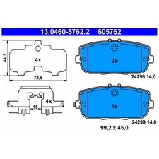 Satz Bremsbeläge Bremsklötze hinten für Mazda MX-5 3 NC 4 ND RF | 24319489