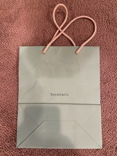 Tiffany  Co. Small Blue Paper Shopping Retail Gift Bag 9  X 9  X 4  