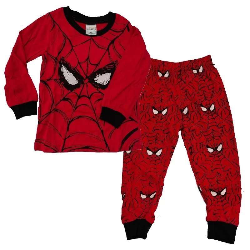 2шт детей Spiderman пижамы комплект хлопок длинным рукавом Sleepwear 2-7T - Изображение 3 из 4