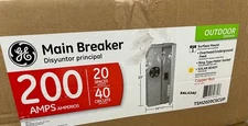 GE Main Breaker 200 AMP 20 Space 40 Circuit Outdoor Ring Meter Socket