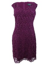Lauren by Ralph Lauren Women's Lace Cocktail Dress (2, Exotic Ruby) 789022683278