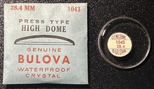 Vintage Genuine Bulova 1043 Press Type High Dome Watch Crystal 28.4MM NOS