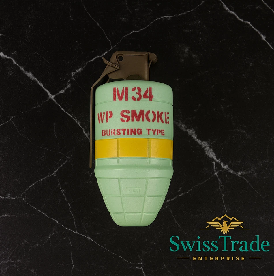 US-INERT-M34 Granada de Humo 1:1 Réplica Utilería Juguete Escenario Militar Coleccionable NUEVO Foto 2 de 3