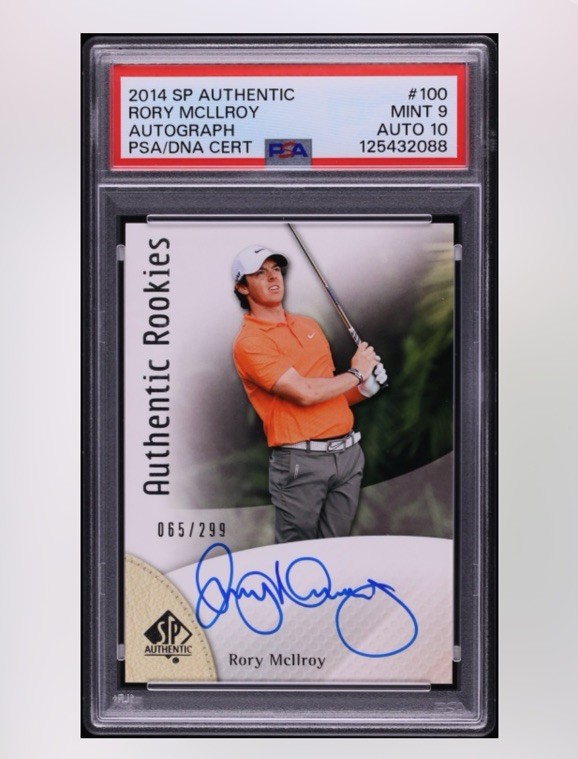 2014 SP Authentic Rory McIlroy Rookie RC Auto PSA DNA 9 Auto 10 /299