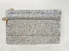 Silver Glitter Bling Wristlet Clutch Silver Formal Hand Bag Lam Gallery