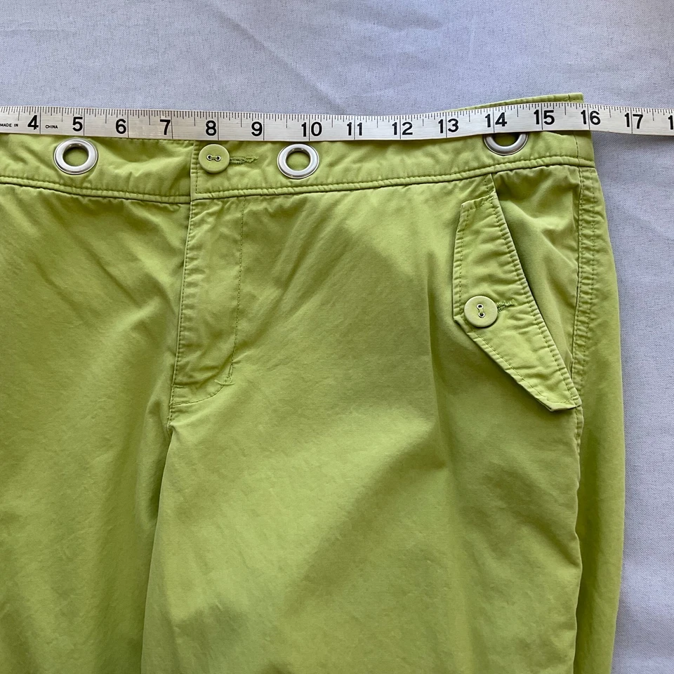 Tommy Bahama Mujer Pantalones Talla 6 Verde Bolsillo Carga Algodón Enrollable Foto 4 de 4