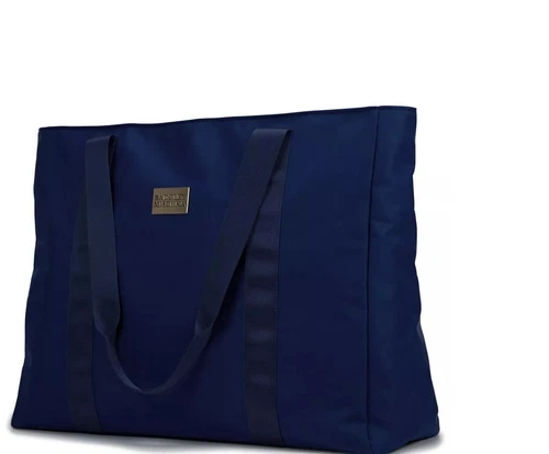 Badgley Mischka Nylon Travel Weekender Bag Navy Blue