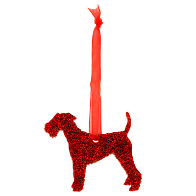 Welsh Terrier Hund Style A Glitzer Weihnachtsdekoration - 11 Farben zur Auswahl.