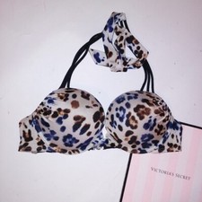 Victoria Secret Swim Bikini Top 34B Bombshell Push Up Adds 2 Cup Sizes Animal