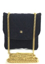 CHANEL Matelasse Quilted CC Logo Mini Shoulder Bag Gold Chain Necklace Wallet