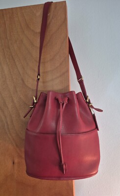Authenticated Vintage COACH #9804 Equestrian Drawstring Red