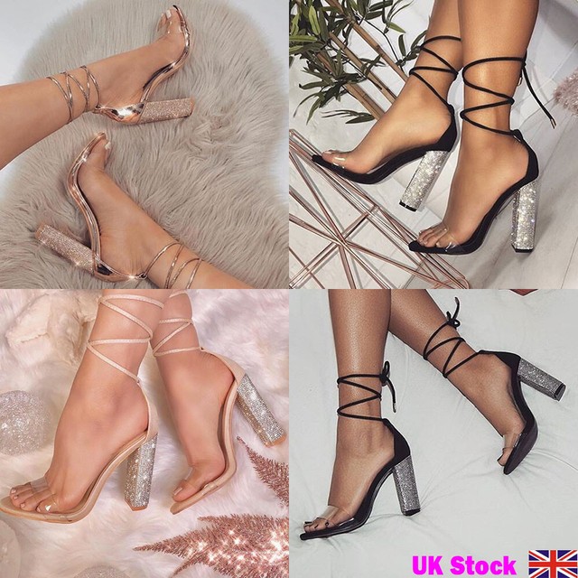clear strap heels uk