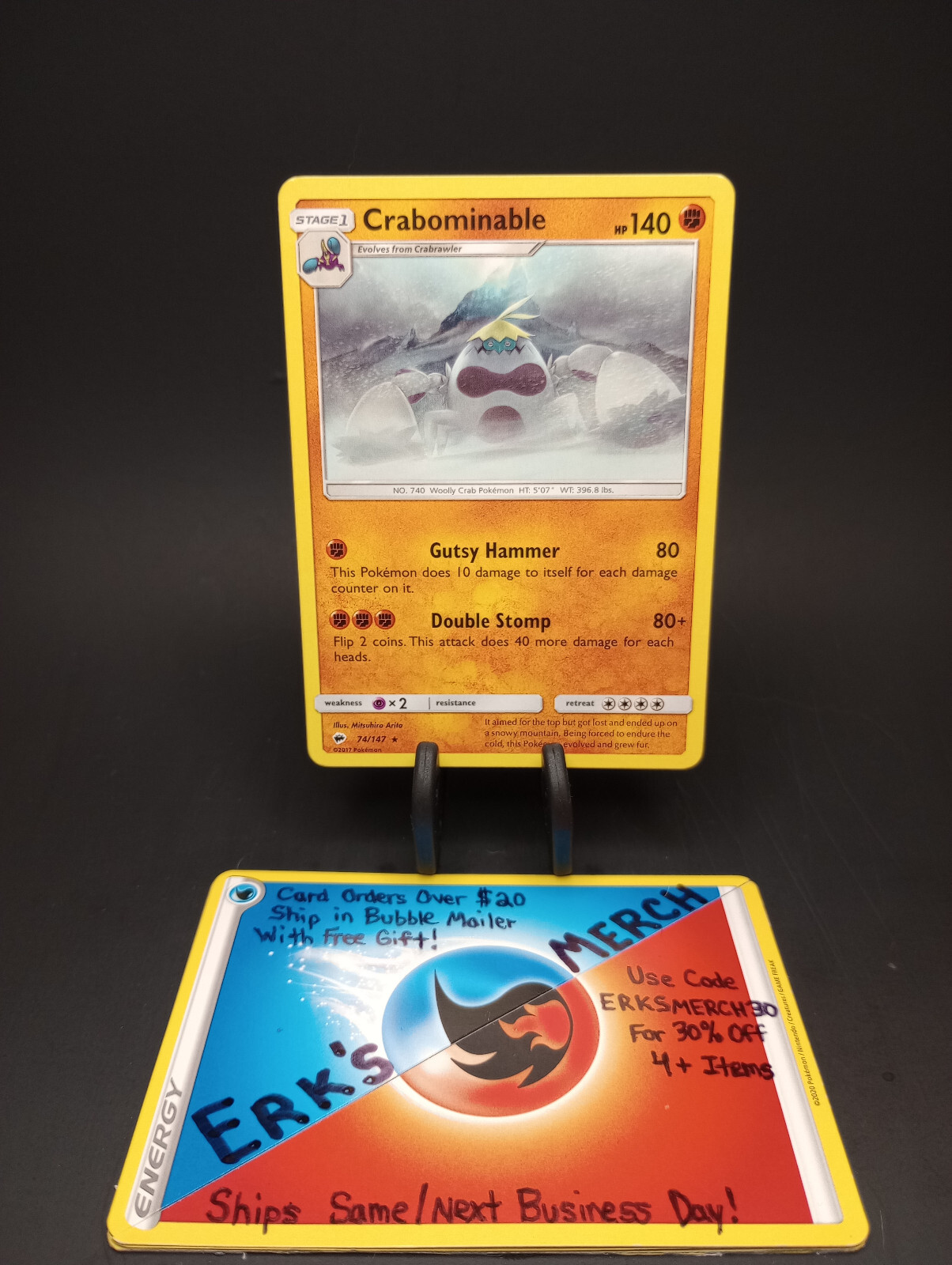 Crabominable 74/147 Burning Shadows NM Regular Rare Pokemon Card 
