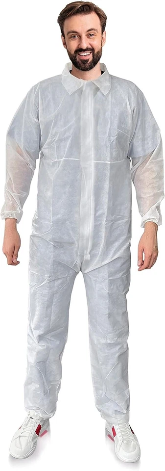 25 Protective Coveralls Cleaning Spray Painting Hazmat Insulation Bunny Suits LG - Image 3 of 4