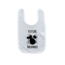 Future Drummer Baby Bib - Laughing Giraffe Baby Bib - One Size - Drums Drum Set