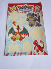 Vtg Pokemon ONE PARTIAL Sticker Sheet Charizard Blastoise Meowth Pikachu FreShip