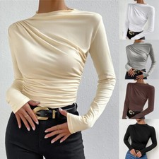Women's Basic Tee T-Shirt Slim Fit Pullover Long Sleeve Top Tunic Warm Blouse