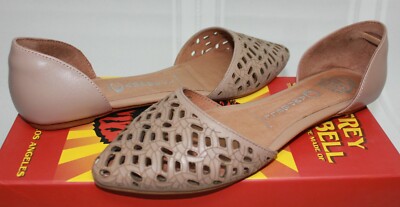 Jeffrey Campbell In Love D'Orsay Laser Cut Flats Beige leather shoes New