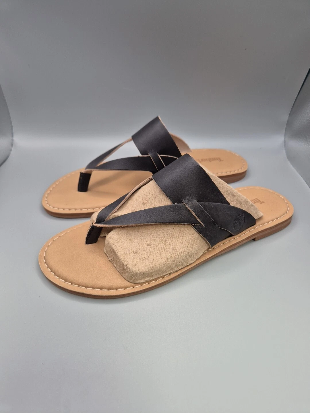 Sandalo donna Timberland Nansyk tanga 8251B nero pelle casual taglia UK 5