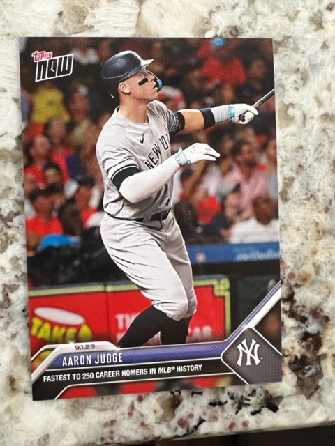 2023 TOPPS NOW MLB CARD NEW YORK YANKEES AARON JUDGE #800 250 CAREER HOME RUNS