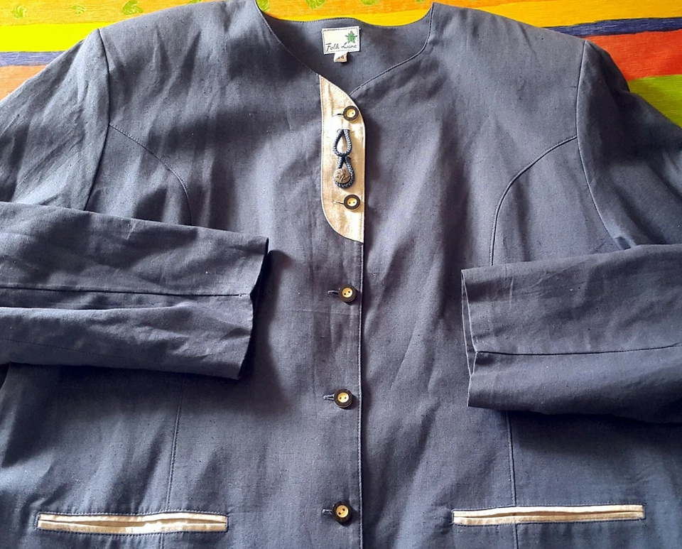 Abrigo chaqueta para mujer vintage Folk Line Tyrol Oktoberfest Dirndl mezcla de lino: 16/44 Foto 4 de 4
