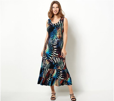 Attitudes By Renee Como Jersey Printed Dress Animal Instinct XL New