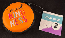 Tech Case - Earbuds Case - Hard Sides - Zipper - Cord Storage - Spread Kindness