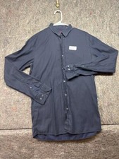 Hugo boss Mens Shirt Slim Fit Button Down Black Blue M