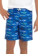 Crown  Ivy Boy's Swim Trunks Sharks SMALL 8  MEDIUM 10 Bathing suit BNWTS