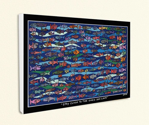 Stay Close To The Ones You Love Fish Pop Art Print Poster Rizzi Plate 16