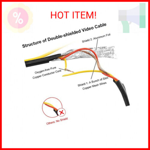 GreenYi 10FT Backup Camera Extension Cable, Upgraded Double-Shielded RCA Video C - Picture 2 of 2