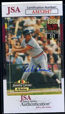 Al Kaline JSA Coa Signed 1995 Jimmy Dean Autograph