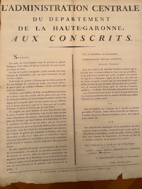 Poster & Attach XIX ° # The Conscripts Military High Garonne Toulouse