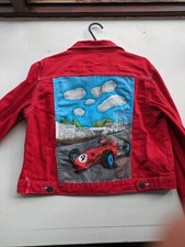Red Jacket - Hand Painted - Vintage Ferrari F1