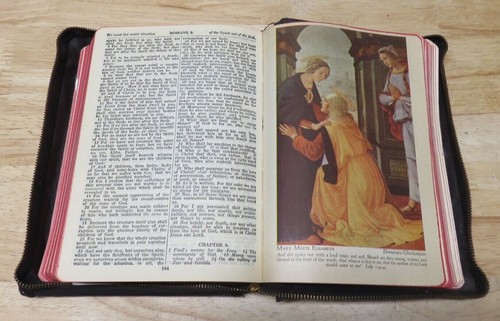 Vintage King James schwarz Leder Reißverschluss roter Buchstabe Konkordanz 1940er - Bild 11 von 12