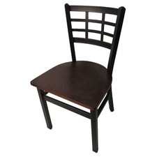 Oak Street Mfg SL2163WA Windowpane Chair w/Walnut Wood Seat