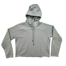 Under Armour Hoodie Womens Medium Loose Fit Pullover Mint Green Neon Logo New