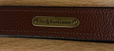 Polo Ralph Lauren Vintage Golden Logo Men  s Brown Pebbled Leather Belt Size 36