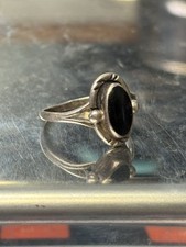   Vintage Sterling Silver Black Onyx Ring Size 6.75  