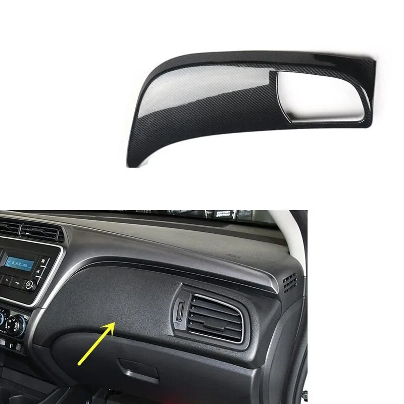Pegatinas para embellecedores interiores de puertas de engranajes interiores de auto de fibra de carbono ABS para Honda City 2015-2019 Foto 2 de 4