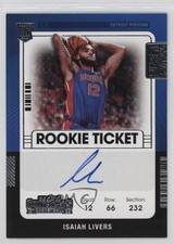 2021-22 Panini Contenders Rookie Ticket Variation Isaiah Livers #135 Auto 1d0h