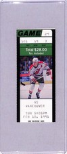 New Jersey Devils vs Canucks NHL 2/10/1991 Ticket Stub CHRIS TERRERI 1st SHUTOUT