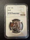 1957-P 50c Franklin Half Dollar NGC PF67 PR67 Silver Benjamin US Coin PROOF