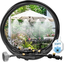 MIXC Misters for Outside Patio, 33FT (10M) Misting Line+8 Mist / 10M 