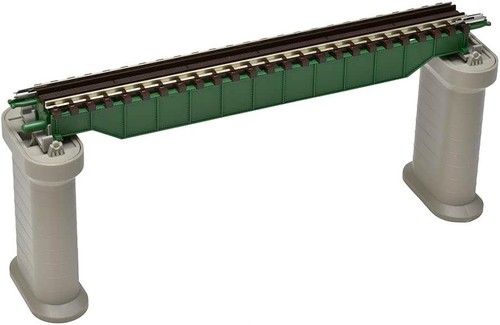 Puente de viga cubierta de vía fina calibre N TOMIX S140 (F) verde oscuro 3256 | Zustand: New