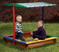 GroßEr Sandkasten Mit Sonnendach Sandkiste Buddelkiste Holz Sandbox Dach Kinder