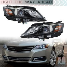 For Chevrolet Impala 2015-2020 Headlights Halogen Type Black Housing Right+Left