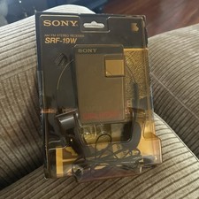 Vintage Sony SRF-19W AM/FM Walkman Portable Radio Black with Headphone