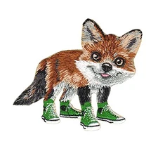 Animal Club Fox Embroidered Iron On Patch - Cute Baby Cool Shoes 96-P